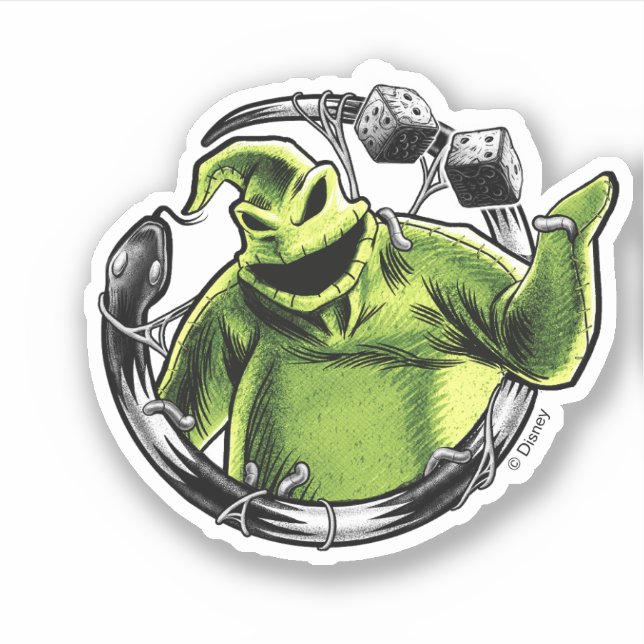 Sticker Oogie Boogie | Serpent et dés (Devant)