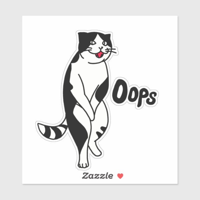 Sticker Oops cat (Feuille)