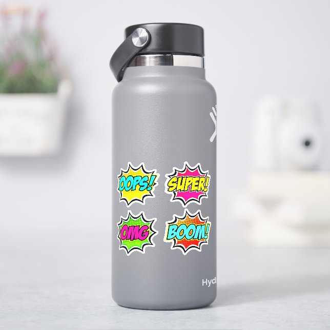 Sticker OOPS Super OMG Boom Burn Pop Art 4" Vinyl (HydroFlask)