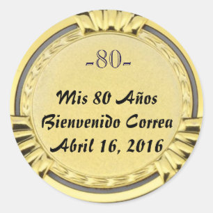 sticker or sticker of medal sea bream birthday