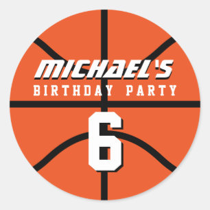 Sticker Orange Basketball Sports Anniversaire