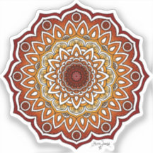 Orange & Brown Spiral et Floral Mandala
