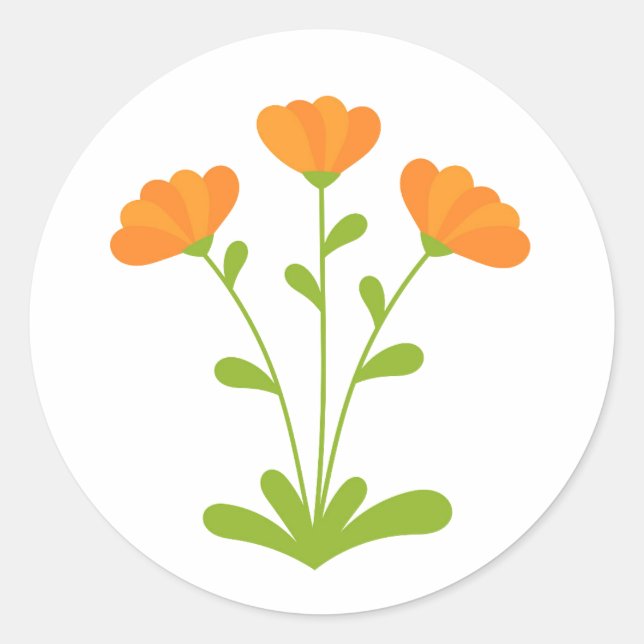 Sticker Orange Calendula fleurs (Devant)