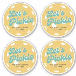 Sticker Orange Pickleball Pickle Texte personnalisé