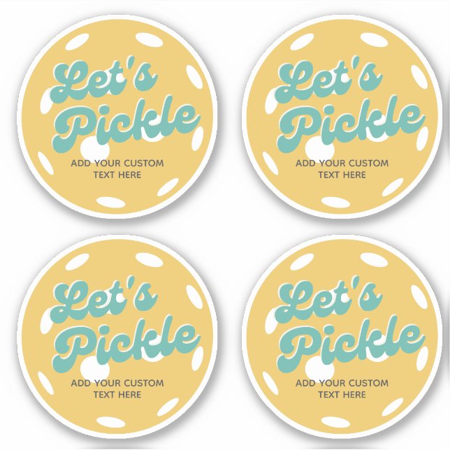 Sticker Orange Pickleball Pickle Texte personnalisé (Devant)