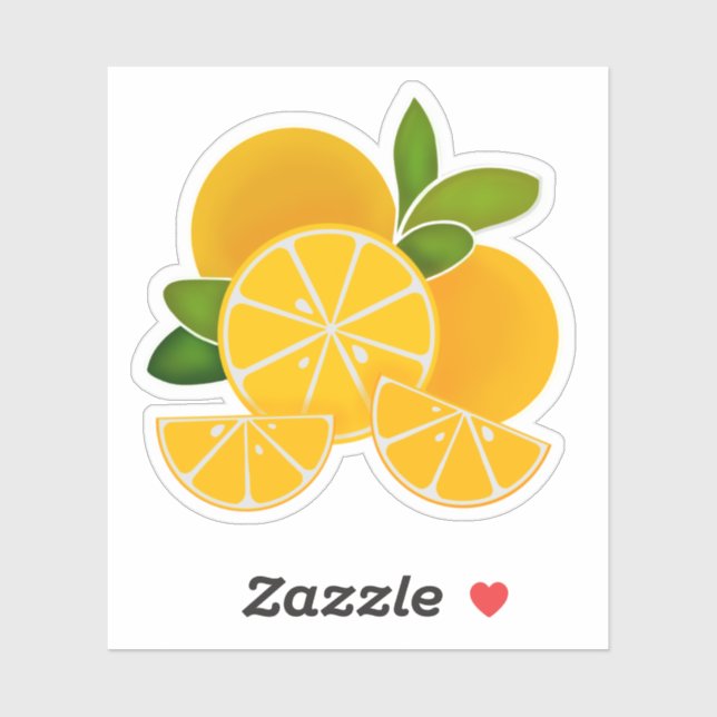 Sticker Oranges, tranches d'orange, agrumes, fruits tropic (Feuille)