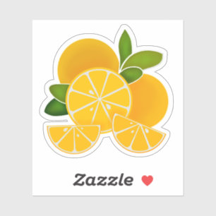 Sticker Oranges, tranches d'orange, fruits tropicaux citri