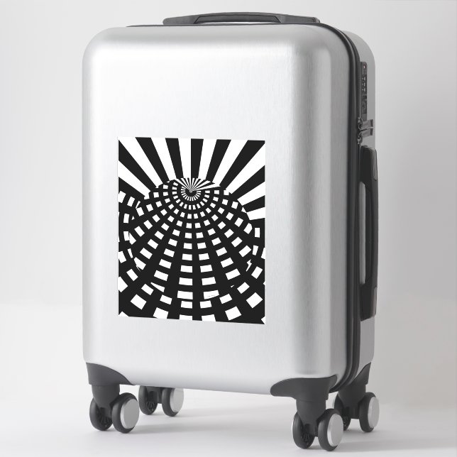 Sticker Orb Geo noir et blanc (Sur valise)