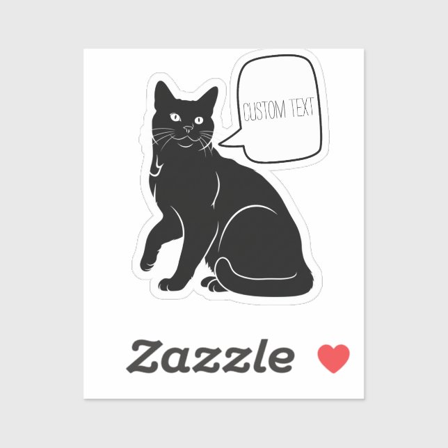 Sticker Ordinateur portable à bulle pour chat noir personn (Feuille)