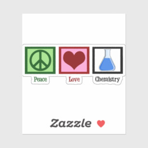 Sticker Ordinateur portable de chimie Peace Love