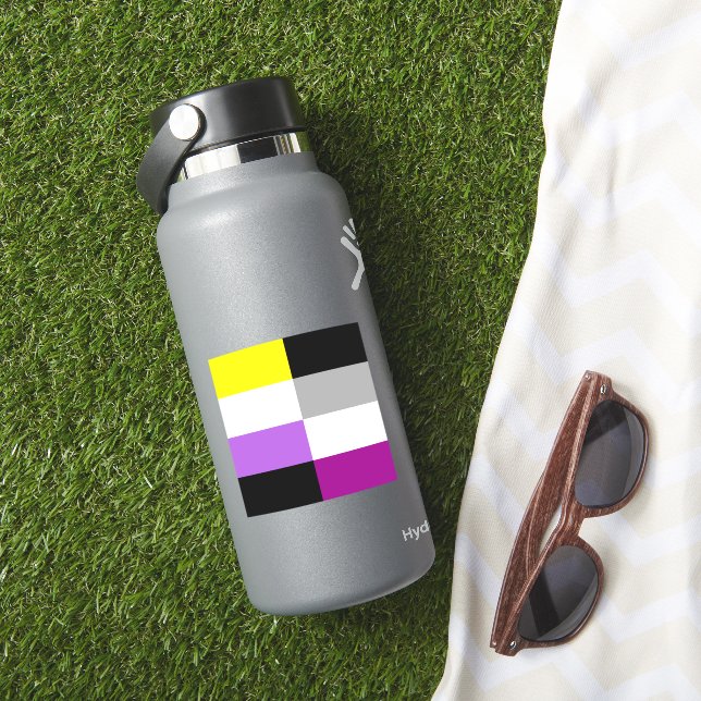 Sticker Ordinateur portable non binaire à double fierté (HydroFlask Insitu)