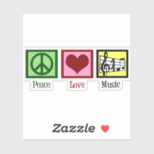 Sticker Ordinateur portable Peace Love Music