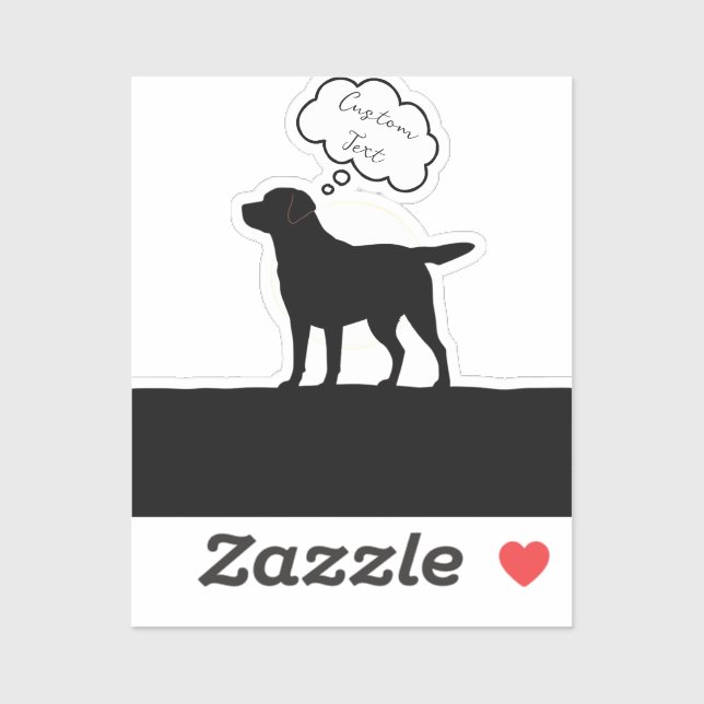 Sticker Ordinateur portable personnalisé Silhouette Chien (Feuille)