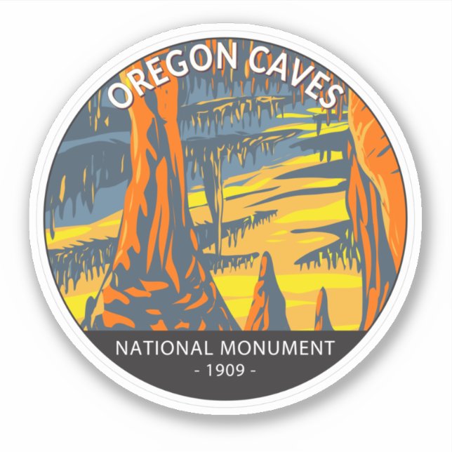 Sticker Oregon Caves National Monument Oregon Circle (Devant)