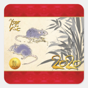 Sticker original Rats Bambou peinture 2020 Sq