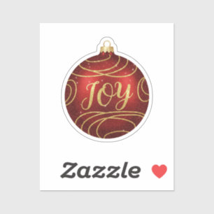 Sticker Ornement de Noël JOIE étincelant Message de Fêtes