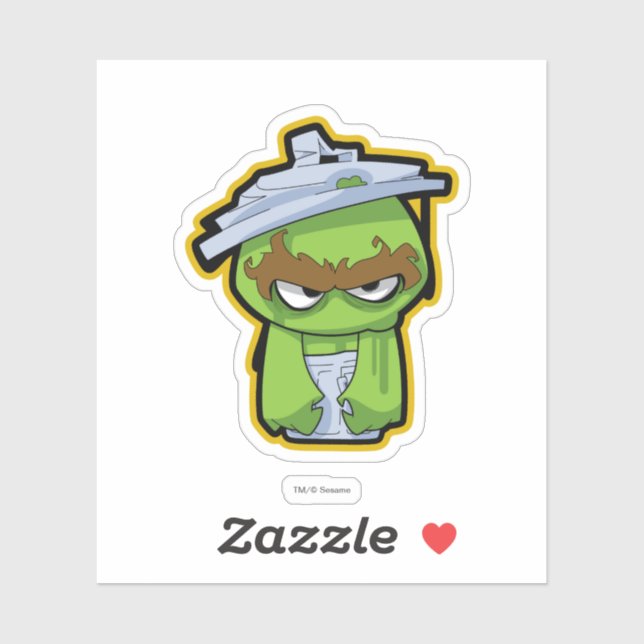 Sticker Oscar le Grouch Zombie (Feuille)