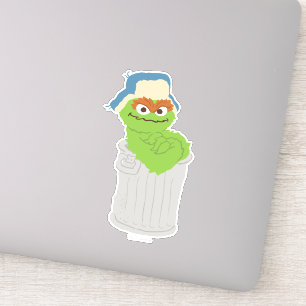 Sticker Oscar the Grouch Trash Can Lean