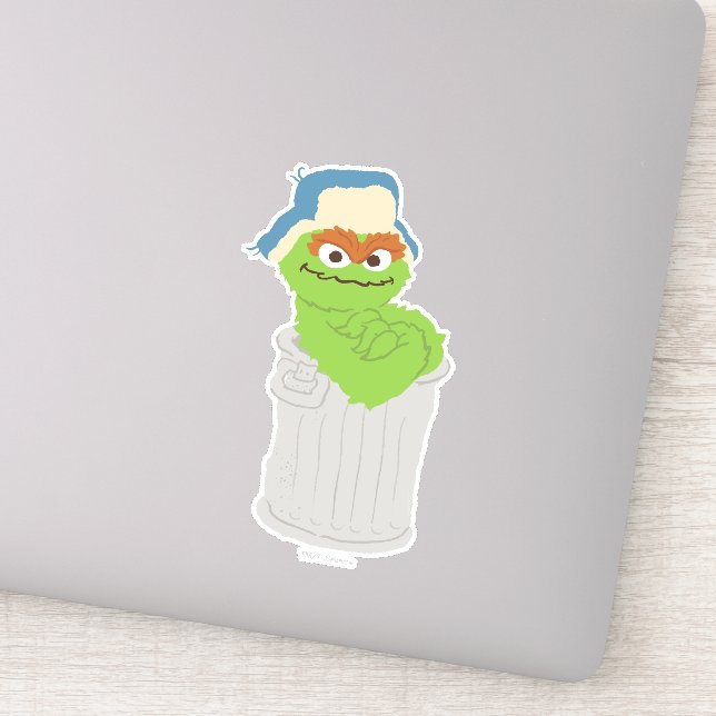 Sticker Oscar the Grouch Trash Can Lean (Détail)