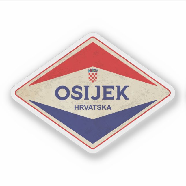 Sticker Osijek Croatie Vintage (Devant)