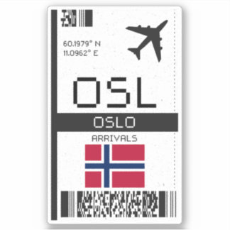 Sticker OSL Oslo, Norvège Carte d'embarquement - Billet de