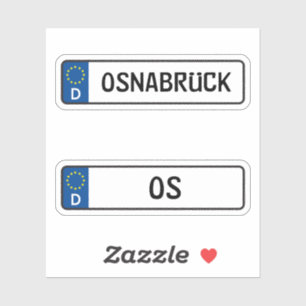 Sticker Osnabruck kennzeichen, Plaque allemande d'immatric