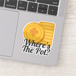 Sticker Où est le Pot ? Pièces d'or de la Saint-Patrick