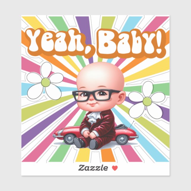 Sticker Ouais Baby Retro (Feuille)