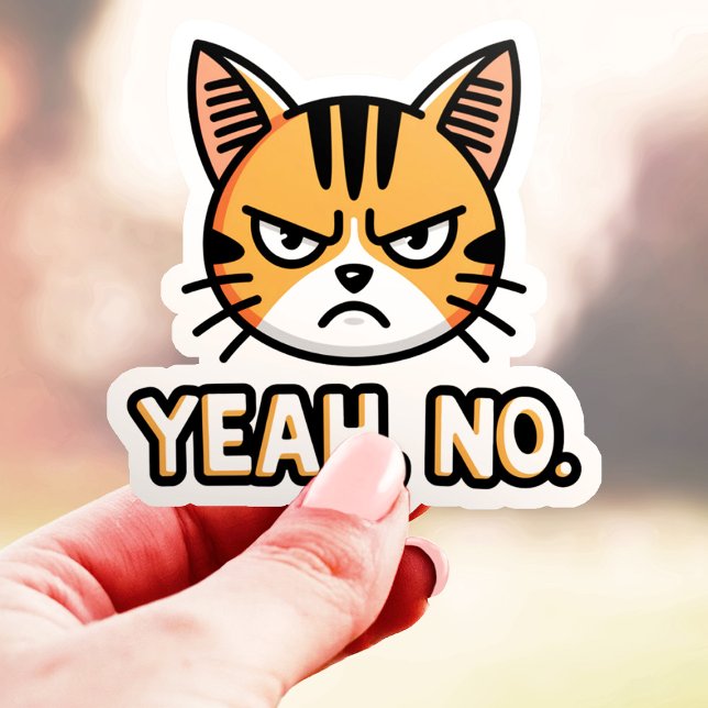 Sticker Ouais Non Sassy Chat Vinyl (Créateur téléchargé)