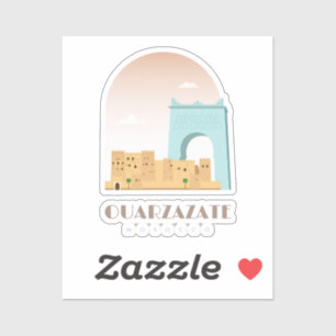 Sticker Ouarzazate ville Maroc Skyline