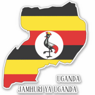 Sticker Ouganda Carte du drapeau patriotique