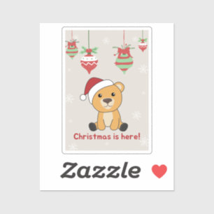 Sticker Ours colorés Joyeux Noël Animaux d'hiver Ours