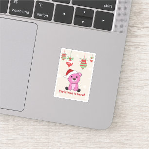 Sticker Ours colorés Joyeux Noël Animaux d'hiver Ours