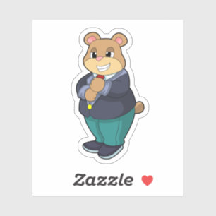 Sticker Ours comme chambre avec costume