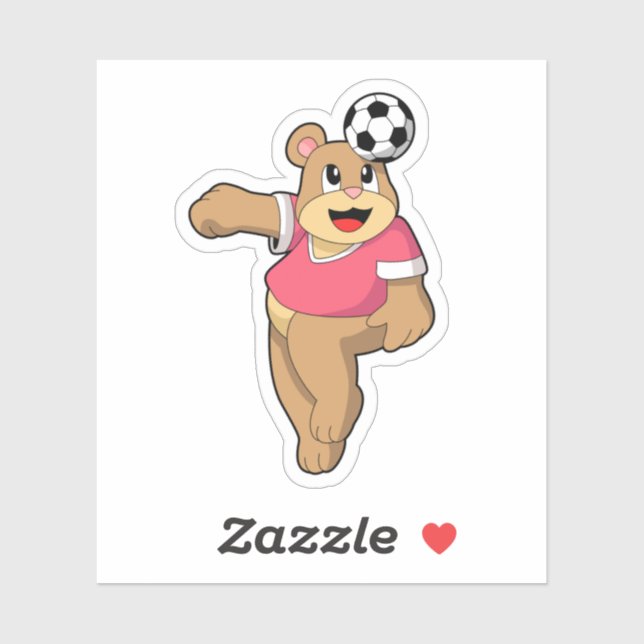 Sticker Ours comme joueur de football avec Soccer.PNG (Feuille)