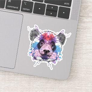 Sticker Ours de panda géométrique