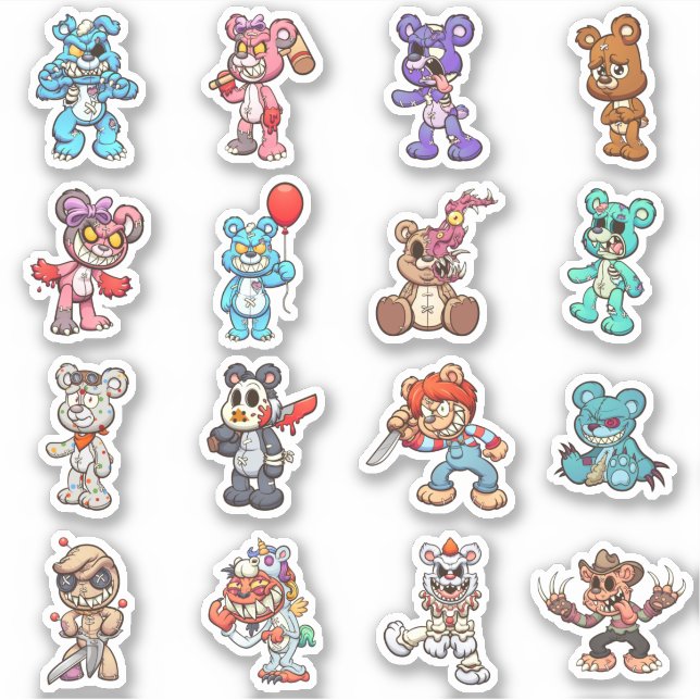 Sticker Ours de pitié - Horreur Zombie (Devant)