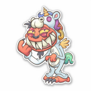 Sticker Ours de soins - Unicorne arc-en-ciel