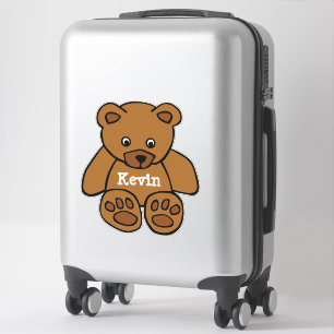 Sticker ours en peluche brun - personnalisé