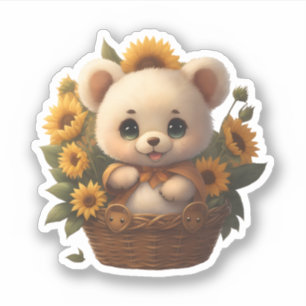 Sticker Ours floral mou