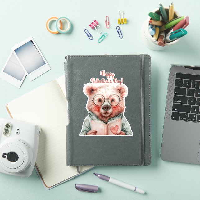 Sticker Ours livresque de la Saint-Valentin (Couverture iPad)