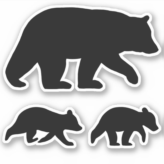 Sticker Ours Noir avec Cubes Silhouettes Ensemble d'autoco (Devant)