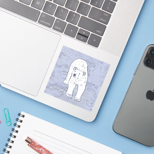 Sticker Ours polaire sur la peinture sur glace - Art origi