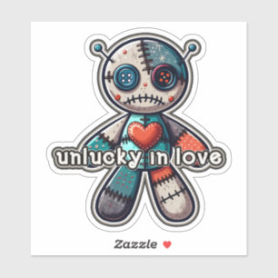 Sticker Ours Poupée Vaudou Triste MALCHANCEUX en AMOUR