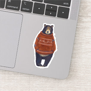 Sticker Ours rouge de chandail de renne