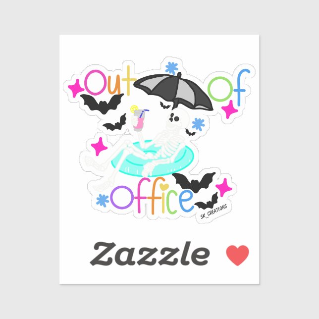 Sticker Out Of Office Relaxing Skeleton   (Feuille)