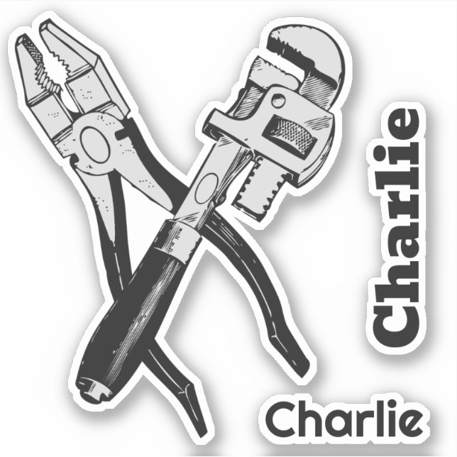 Sticker OUTILS de nom personnalisé (Devant)