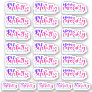 Sticker Ouvrez Soigneusement, N'Utilisez Pas D'Objets Shar