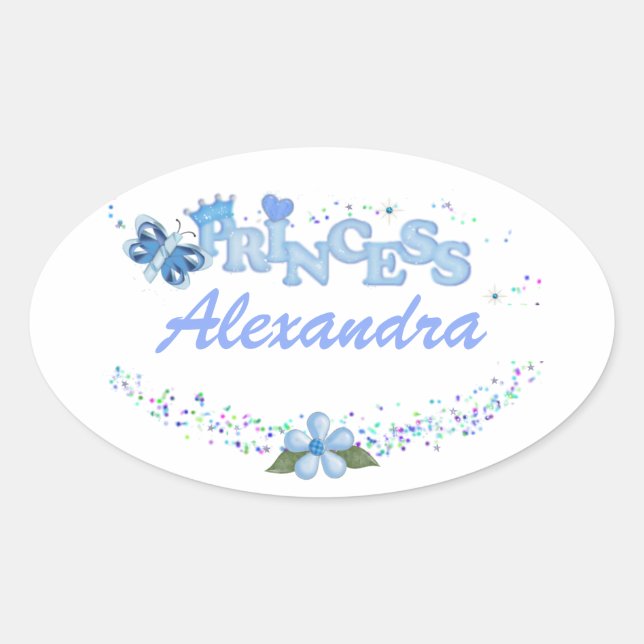 Sticker Oval Princesse Bleue (Devant)