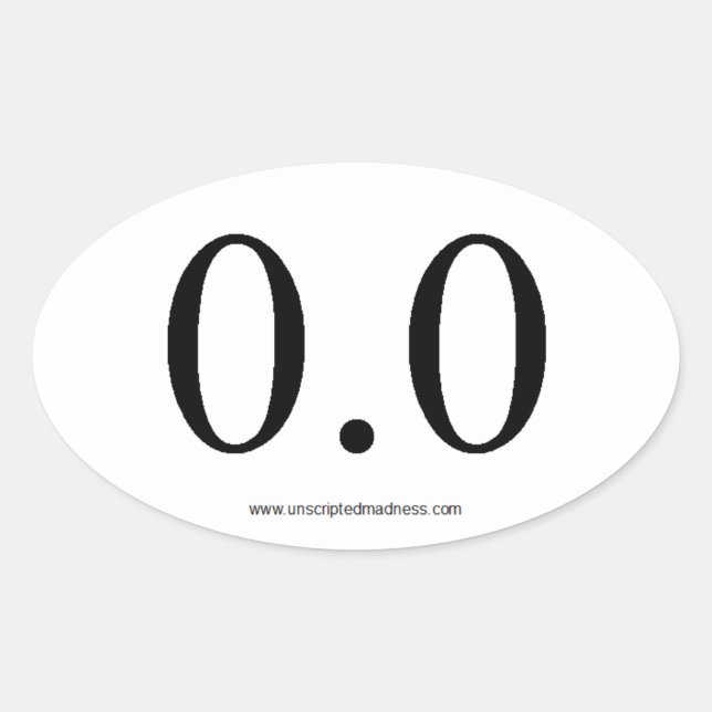 Sticker Ovale 0,0 Miles (Devant)